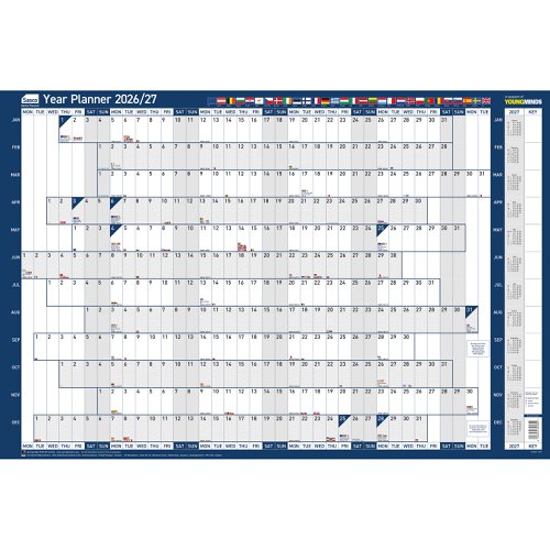 Sasco 2026 EU Year Wall Planner 915W x 610mmH With Wet Wipe Pen & Sticker Pack Board Mounted - 2410269 Sasco 2026 EU Year Wall Planner 915W x 610mmH With Wet Wipe Pen & Sticker Pack Board Mounted - 2410269