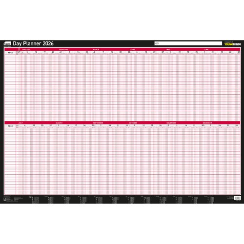 Sasco 2026 Day Wall Planner 915W x 610mmH With Wet Wipe Pen & Sticker Pack Board Mounted - 2410271 Sasco 2026 Day Wall Planner 915W x 610mmH With Wet Wipe Pen & Sticker Pack Board Mounted - 2410271