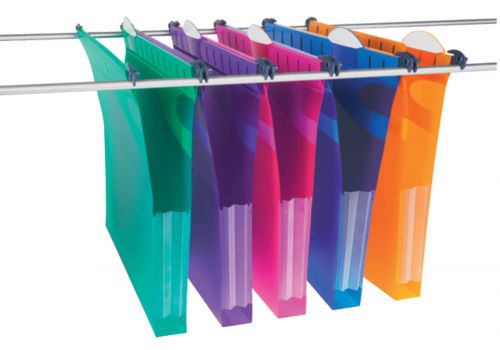 Rexel Multifile Extra Foolscap Suspension File Polypropylene 30mm Assorted Colours (Pack 10) 2102574