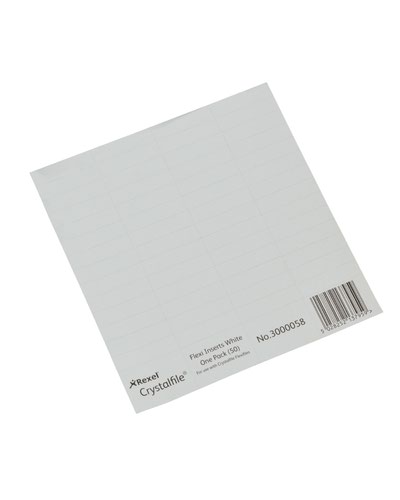 Inserts Rexel Crystalfile Flexitab Suspension File Inserts White (Pack 50) 3000058