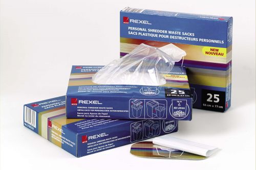 Rexel AS3000 Plastic Shredder Waste Sacks 175L (Pack of 100) 40095