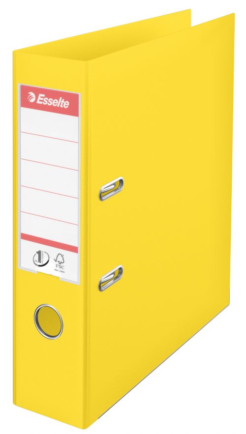 Lever Arch Files Esselte No.1 VIVIDA Lever Arch File Polypropylene A4 75mm Spine Width Yellow (Pack 10) 624070