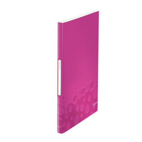 Leitz+WOW+Display+Book+Polypropylene.+40+pockets.+80+sheet+capacity.+A4.+Pink+-+Outer+carton+of+10