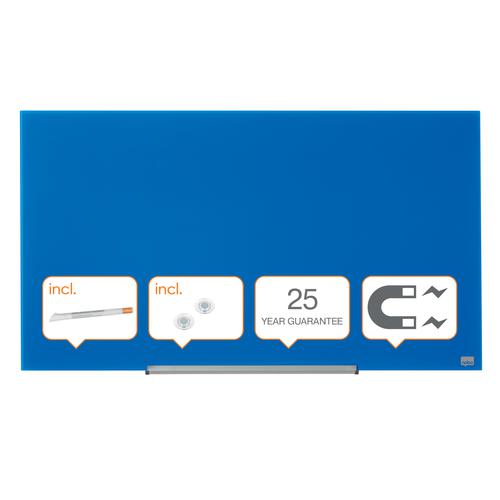 Nobo Impression Pro Magnetic Glass Whiteboard Blue 1000x560mm 1905188