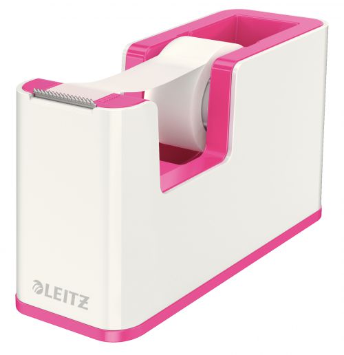 Leitz WOW Dual Colour Tape Dispenser for 19mm Tapes White/Pink 53641023