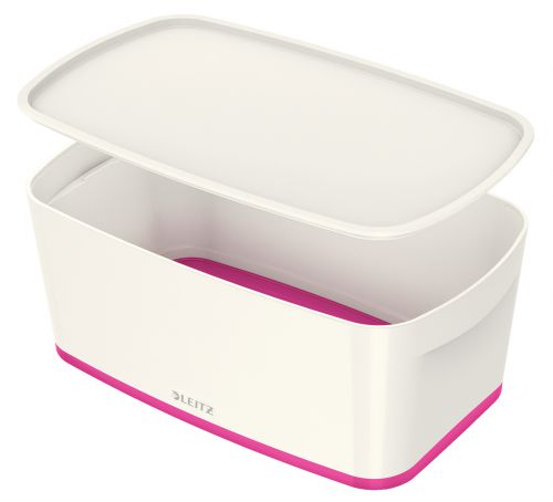 Storage Boxes Leitz MyBox WOW Storage Box Small with Lid White/Pink 52294023