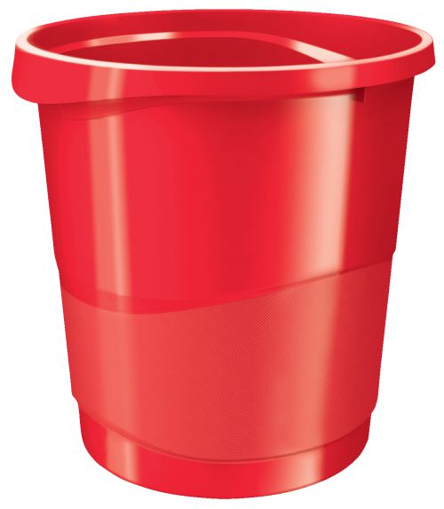 Rexel Choices Waste Bin Plastic Round 14 Litre Red 2115618