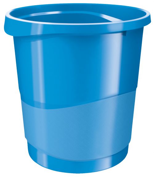 Rubbish Bins Rexel Choices Waste Bin Plastic Round 14 Litre Blue 2115619
