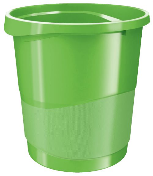 Rubbish Bins Rexel Choices Waste Bin Plastic Round 14 Litre Green 2115621