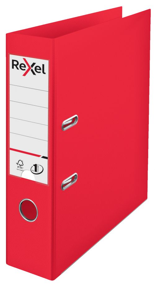 Rexel Choices Lever Arch File Polypropylene A4 75mm Spine Width Red (Pack 10) 2115504