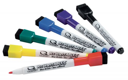 Drywipe Markers ValueX Whiteboard Marker Bullet Tip 2mm Line Assorted Colours (Pack 6) 1903792