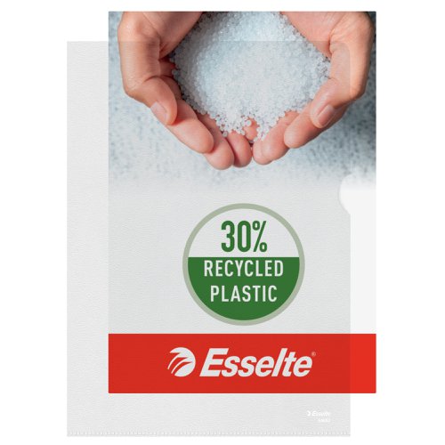 Esselte Quality Folder A4, glass clear, 0.08mm Polypropylene 30% pre-consumer recycled plastic (Pack 100) Esselte Quality Folder A4, glass clear, 0.08mm Polypropylene 30% pre-consumer recycled plastic (Pack 100)