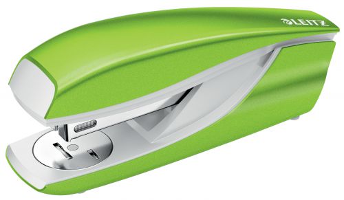 Desktop Staplers Leitz WOW Half Strip Stapler Metal 30 Sheet Green 55021054