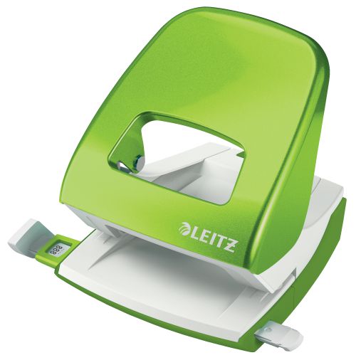 Hole Punches Leitz 5008 WOW 2 Hole Punch Metal 30 Sheet Green 50081054