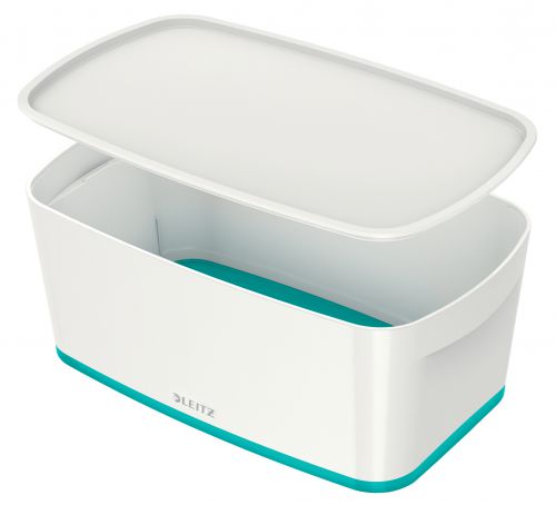 Leitz MyBox WOW Storage Box Small with Lid White/Ice Blue 52294051