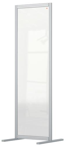 Straight Tops Nobo Premium Plus Acrylic Free Standing Protective Room Divider Screen Modular System 600x1800mm Clear 1915517