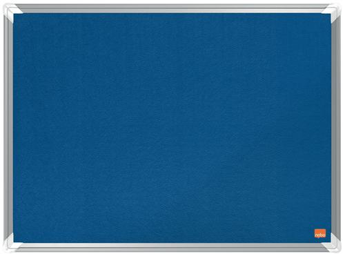 Felt Nobo Premium Plus Blue Felt Noticeboard Aluminium Frame 600x450mm 1915187