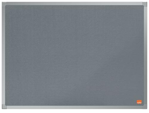 Felt Nobo Essence Grey Felt Noticeboard Aluminium Frame 600x450mm 1915204
