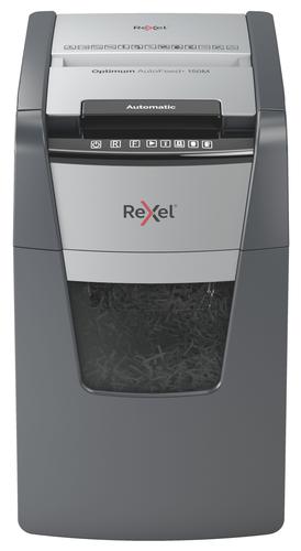 Rexel Optimum AutoFeed Plus 150M Micro Cut Shredder 44 Litre 150 Sheet Automatic/​6 Sheet Manual Black 2020150M