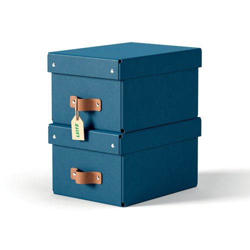 Leitz Puro Storage Box with lid, small, 7L, 100% recycled card, pack of 2 Leitz Puro Storage Box with lid, small, 7L, 100% recycled card, pack of 2