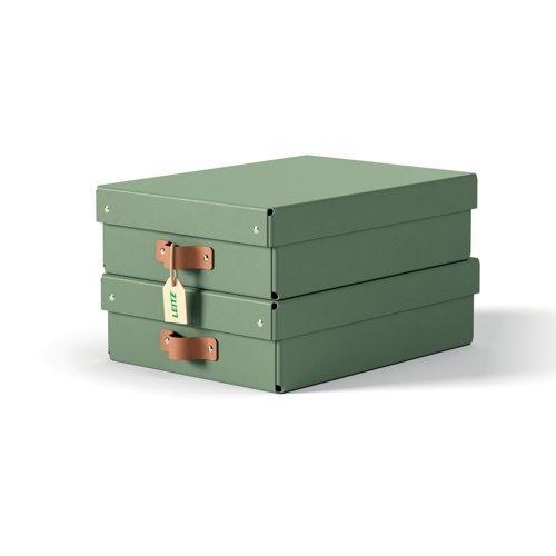 Leitz Puro Storage Box with lid, medium low, 8L, 100% recycled card, pack of 2 Leitz Puro Storage Box with lid, medium low, 8L, 100% recycled card, pack of 2