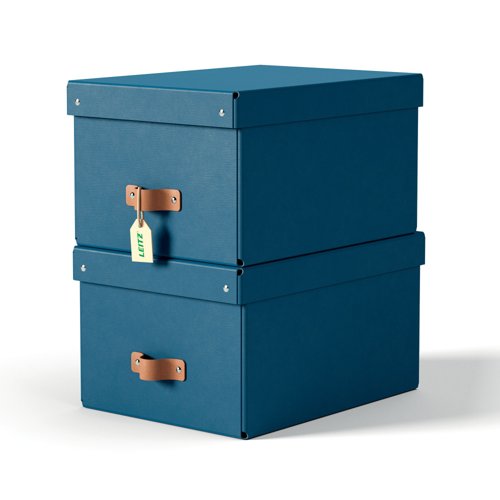 Leitz Puro Storage Box with lid, medium, 17L, 100% recycled card, pack of 2 Leitz Puro Storage Box with lid, medium, 17L, 100% recycled card, pack of 2