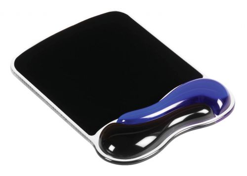 Kensington Duo Gel Wave Mouse Pad with Wrist Rest Blue/Smoke 62401