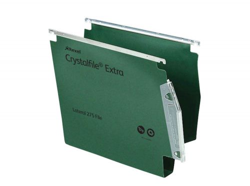 Rexel Crystalfile Extra Lateral File Polypropylene 30mm Wide-base A4 Green Ref 70640 [Pack 25]