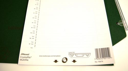 Rexel Crystalfile 330 Lateral Suspension File Card Inserts White (Pack 25) 70676