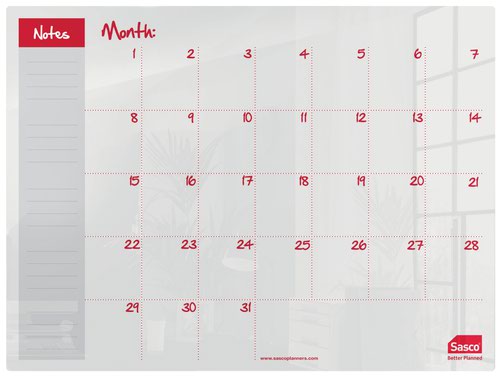 Sasco Month Planner Acrylic Desktop 600 x 450mm 2410186