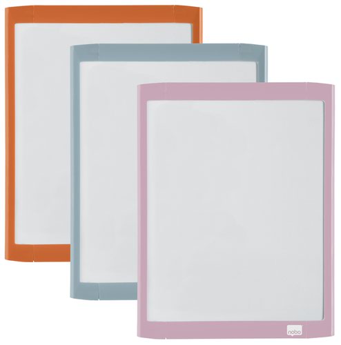 Magnetic Nobo Mini Magnetic Whiteboard with Coloured Frame 216x280mm Assorted 1915625
