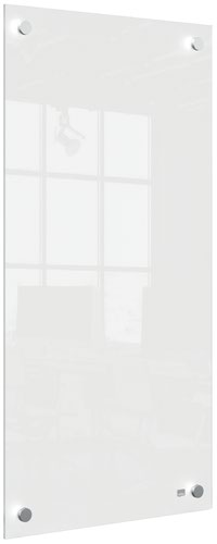 Non-Magnetic Nobo Small Glass Whiteboard Panel 300x600mm White 1915603