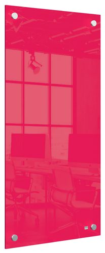 Non-Magnetic Nobo Small Glass Whiteboard Panel 300x600mm Red 1915605