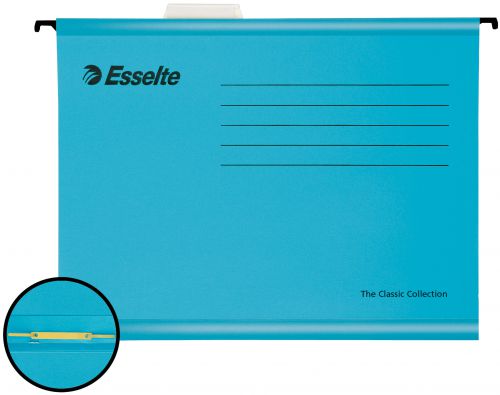 Suspension File Esselte Pendaflex A4 Reinforced Suspension File Card V Base Blue (Pack 10) 93130