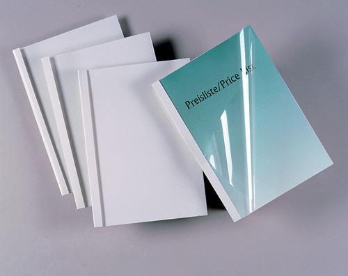 Thermal Bind Covers GBC Thermal Binding Cover A4 15mm Clear PVC Front White Silk Gloss Back (Pack 100) IB370014