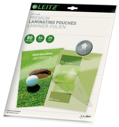 Leitz+iLAM+Premium+Laminating+Pouches+A4+80+Microns+%28Pack+25%29+74790000