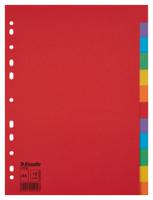 E:DIVIDER CARD ECO A4 12 TABS MULTICOLOR