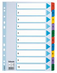 E:INDEX 1-10 MULITCOLOR MYLAR A4