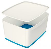 L:MYBOX LARGE WITH LID WOW WHITE/BLUE