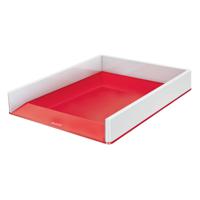 LEITZ WOW LETTER TRAY DUO COL WHT/RD