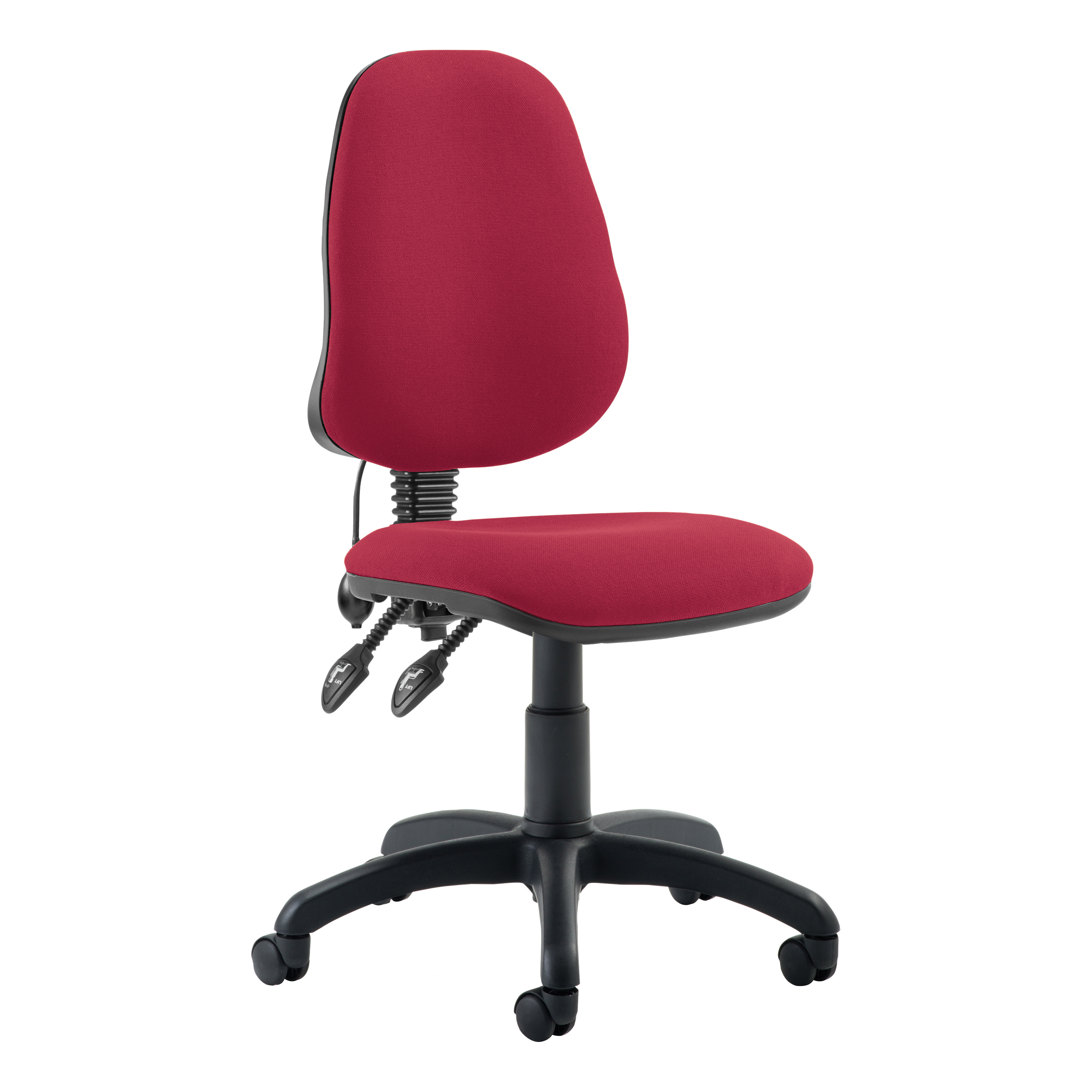 Trexus Lumbar High Back Permanent Contact Chair Red 480x450x490-590mm Ref LM00004 Trexus Lumbar High Back Permanent Contact Chair Red 480x450x490-590mm Ref LM00004