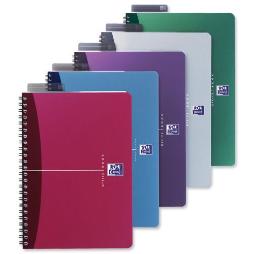 Oxford Office Notebook Poly Wirebound 90gsm Smart Ruled 180pp A5 Assorted Colour