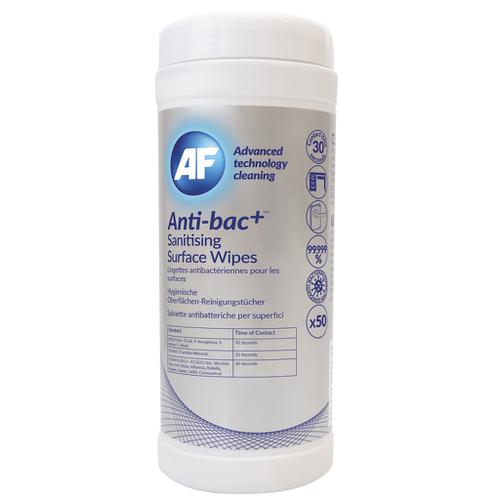 Screen AF Antibacterial Sanitising Surface Wipes Tub (Pack 50) ABSCW50T