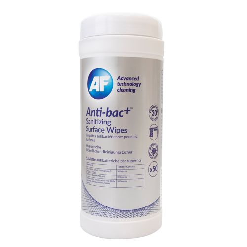 AF+Antibacterial+Sanitising+Surface+Wipes+Tub+%28Pack+50%29+ABSCW50T