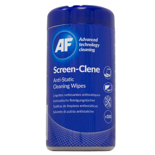 AF+Screen-Clene+Anti-Static+Cleaning+Wipes+Tub+%28Pack+100%29+SCR100T