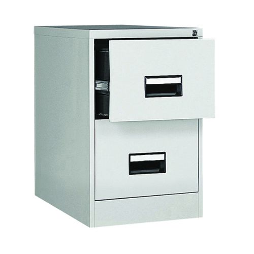 Contract 2 drawer filing cabinet with recessed handle. Grey. Contract 2 drawer filing cabinet with recessed handle. Grey.