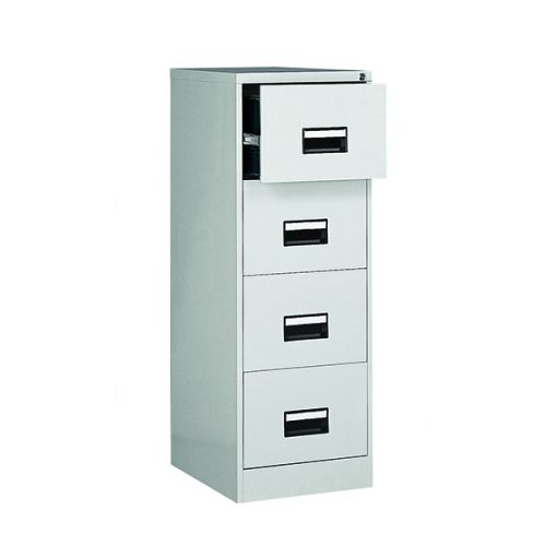 Contract 4 drawer filing cabinet with recessed handle. Grey. Contract 4 drawer filing cabinet with recessed handle. Grey.