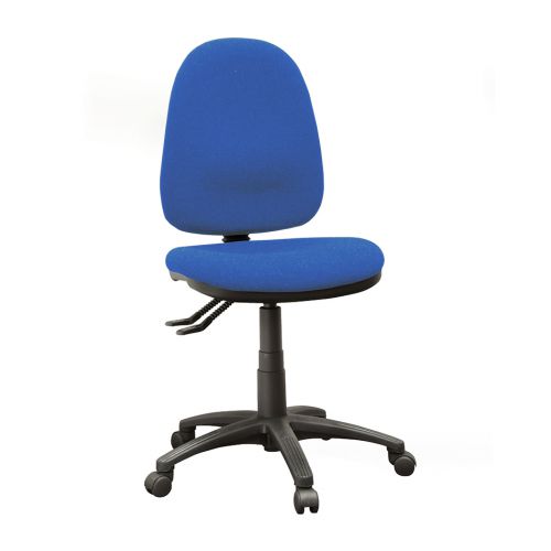 High+back+operator+chair+without+arms+and+2+levers.+Cobalt+blue+fabric