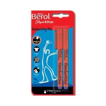 Berol+Handwriting+Pen+Twin+Blister+Card+Blue+%28Pack+of+12%29+S0672920