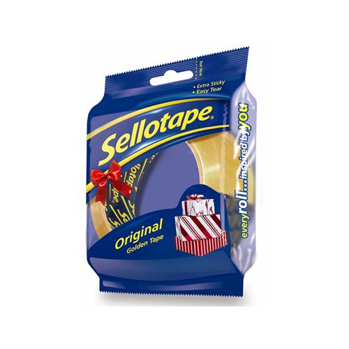 Sellotape+Original+Golden+Tape+24mm+x+50m+%2812+Pack+Clipstrip%29